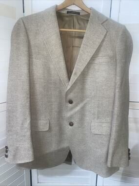 Adams Row Tab 100% Wool Tweed Herringbone Blazer Sport Coat Mens 42L